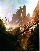 Caspar David Friedrich Felsenlandschaft im de:Elbsandsteingebirge oil painting reproduction